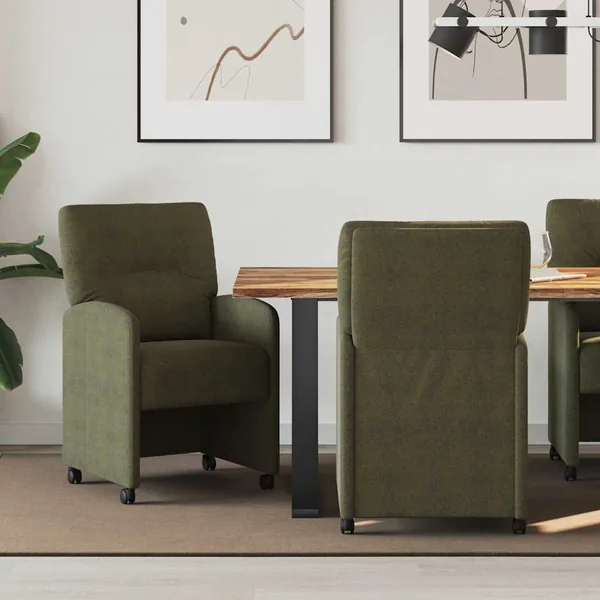 Chaises de Salle à Manger avec Roues 2 pcs Vert armée