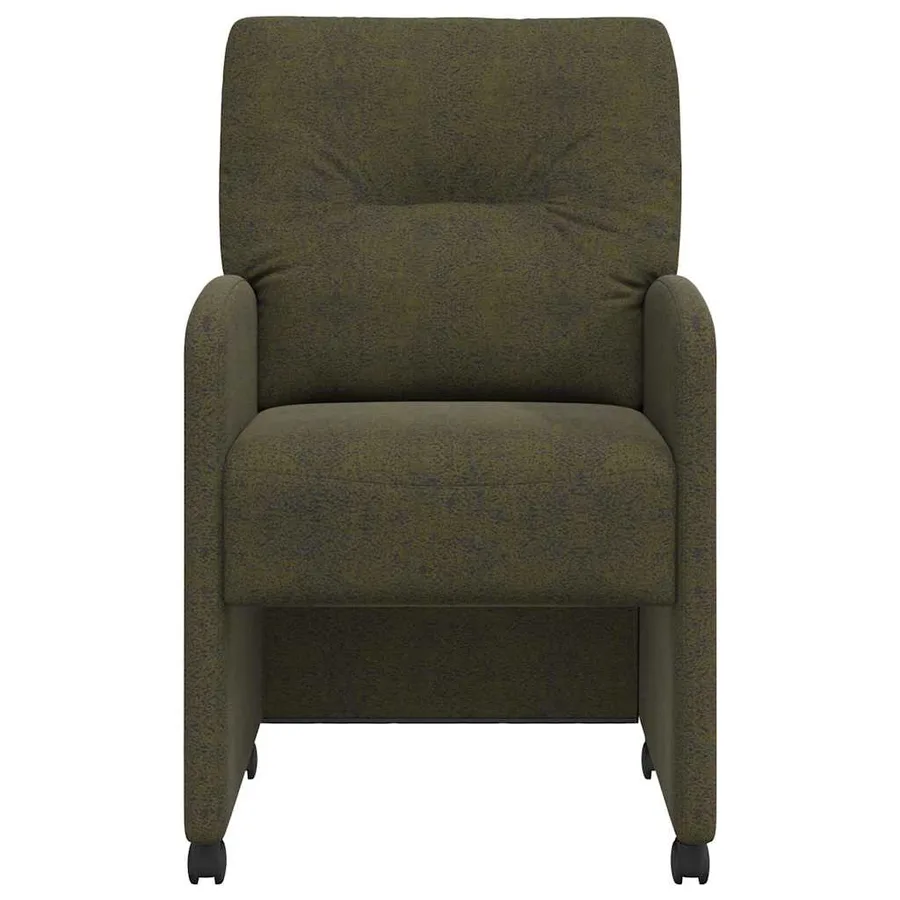 Chaises de Salle à Manger avec Roues 2 pcs Vert armée - 4
