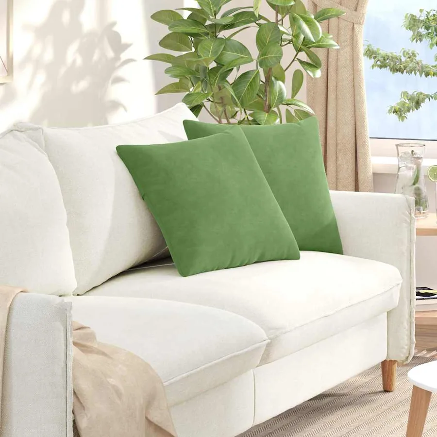 Coussins de canapé 2 pcs Vert clair 45 x 45 cm