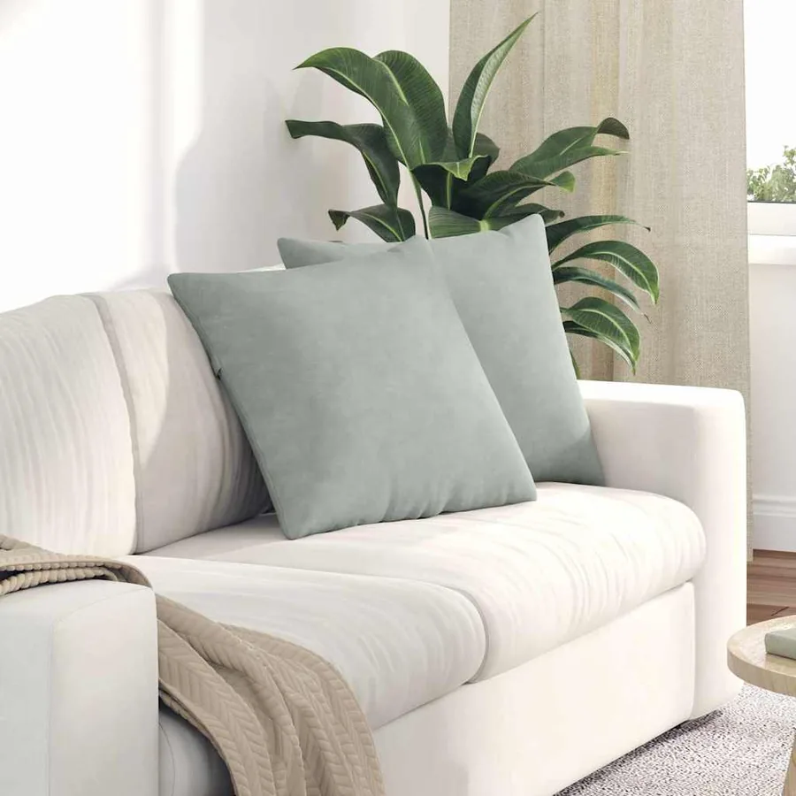 Coussins de canapé 2 pcs Gris clair 50 x 50 cm