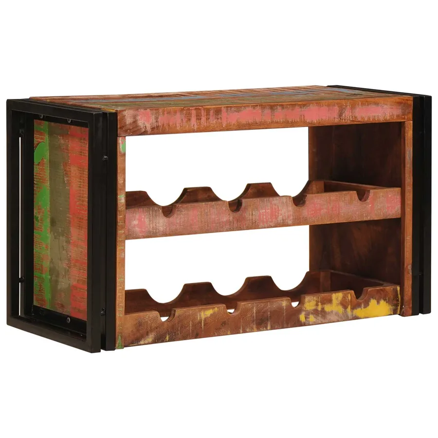 Étagère à vin Marron 80 x 45 x 33 cm Bois récupéré massif - 3