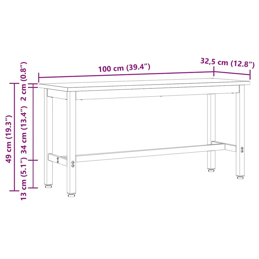 Banc de salle à manger 2 pcs Blanc 100 x 32,5 x 49 cm - 10