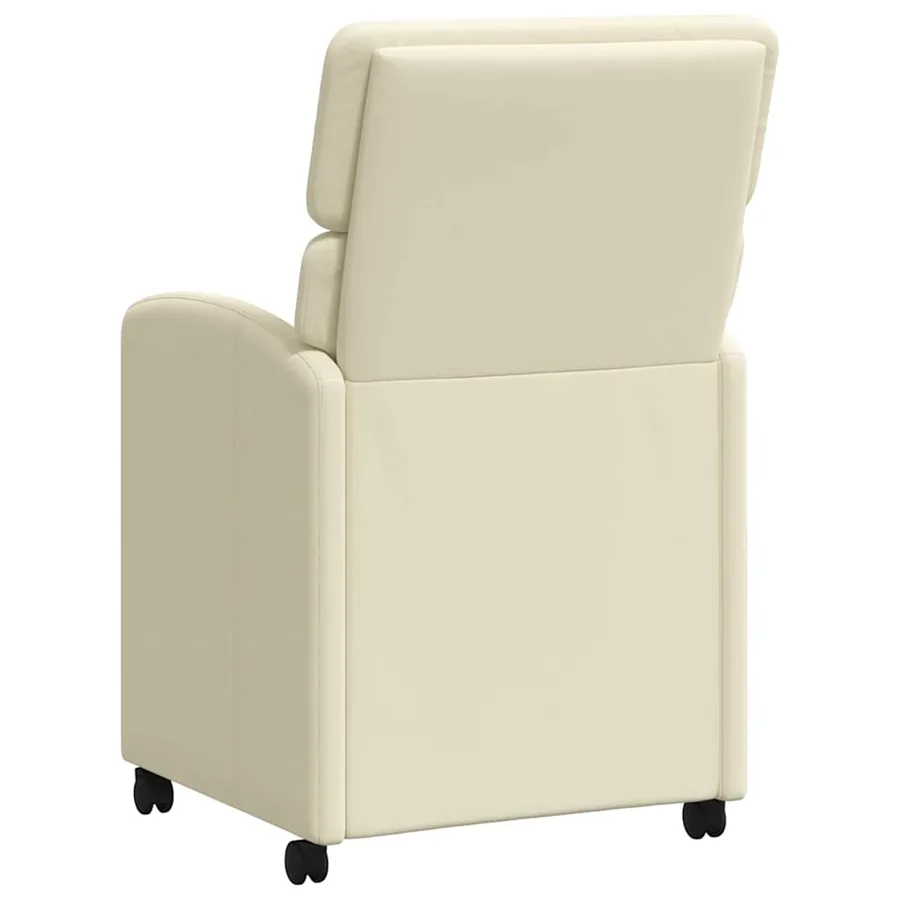 Chaises de Salle à Manger avec Roues 2 pcs Crème Simili cuir - 6