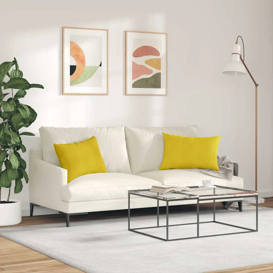 Coussins de canapé 2 pcs Jaune 60 x 40 cm - 4