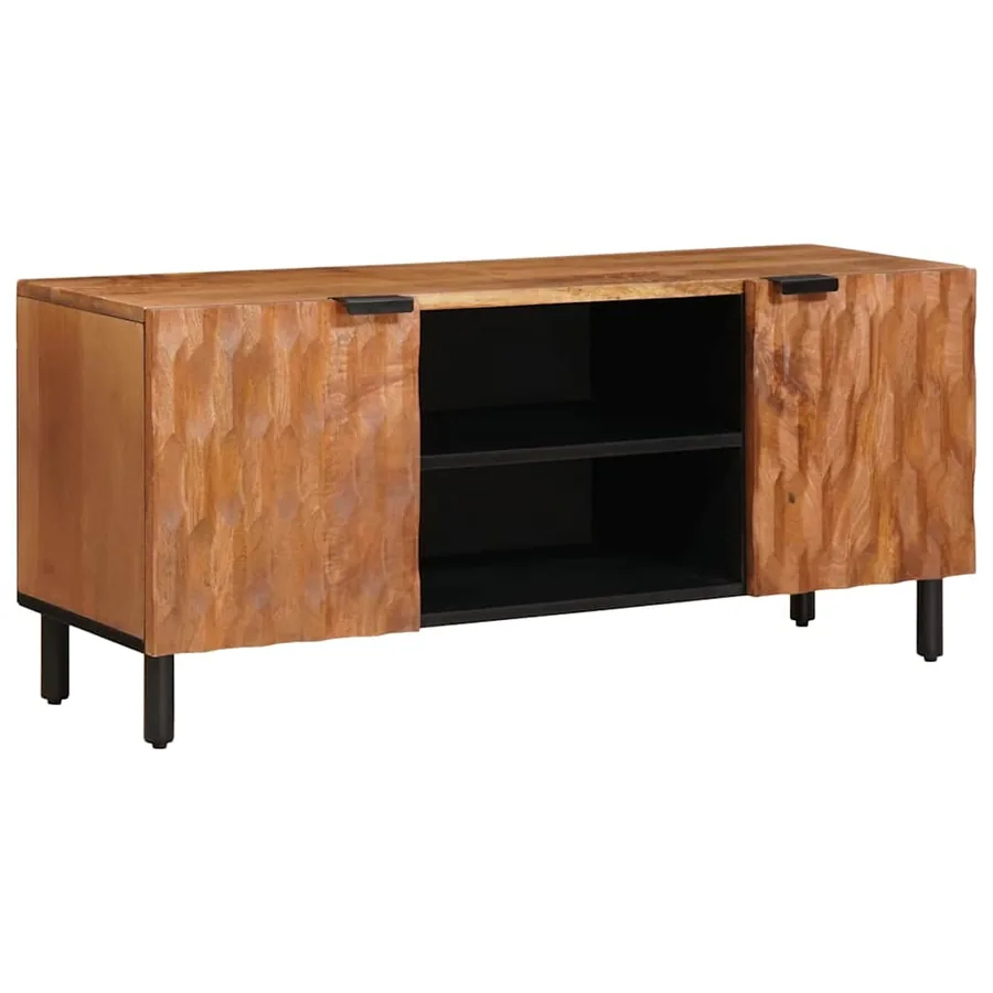 Meuble TV avec étagère Finition Acacia Brun 105 x 33 x 46 cm