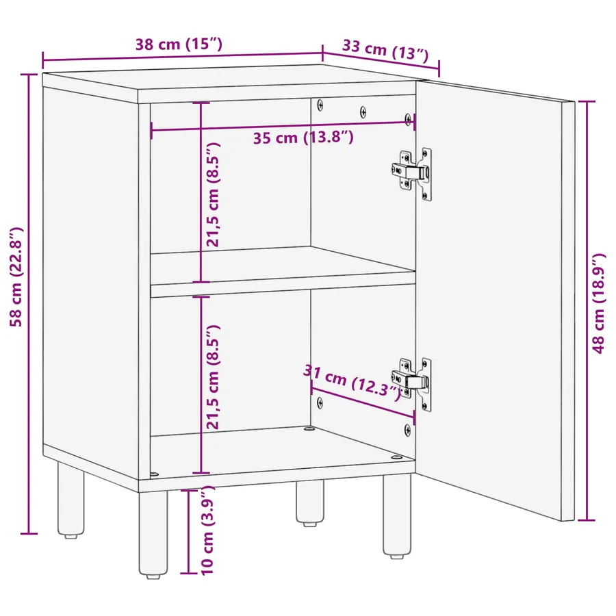 Armoire de salle de bain avec étagère Marron 38 x 33 x 58 cm - 11