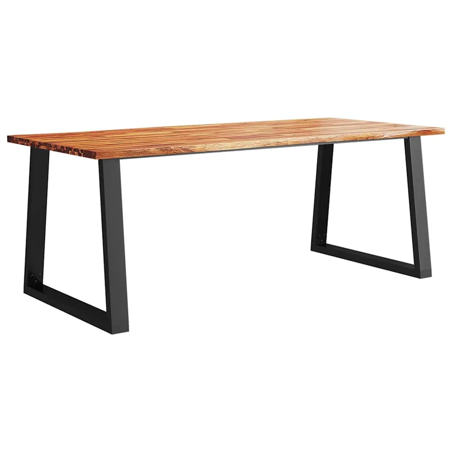 Table à manger 200x90x75 cm bois d'acacia solide à bord vif - 2