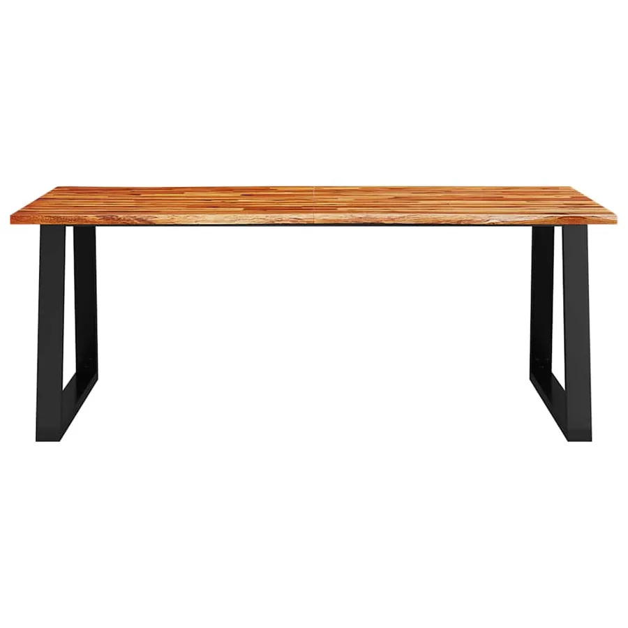 Table à manger 200x90x75 cm bois d'acacia solide à bord vif - 4
