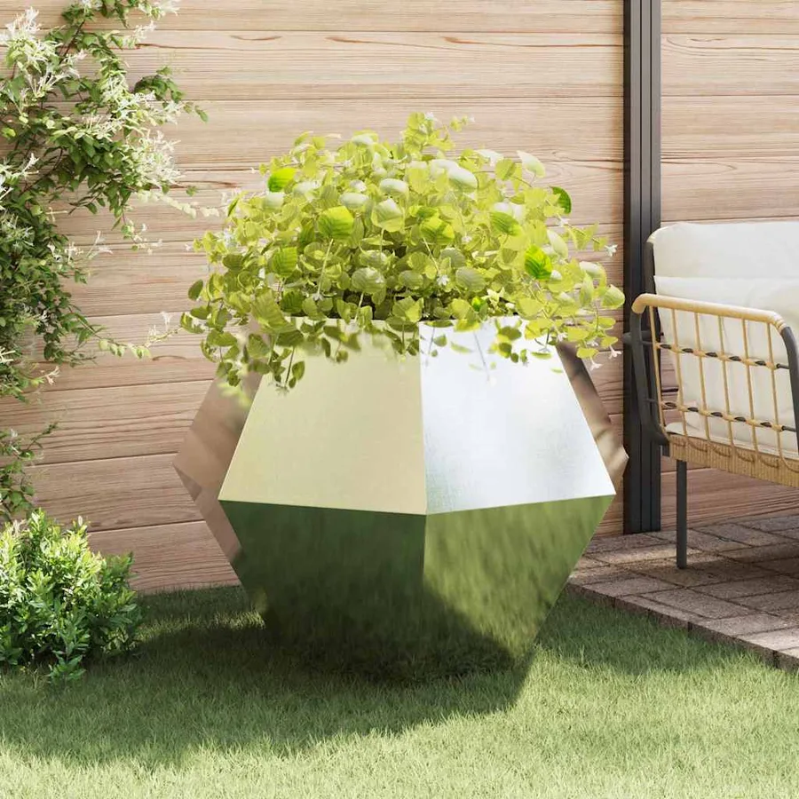Jardinière 2 pc Argent 100 x 100 x 80 cm Acier inoxydable - 4