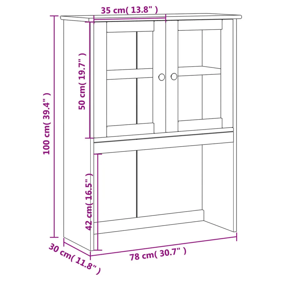 Dessus de commode VIGO blanc 78x30x100 cm bois massif de pin - 9