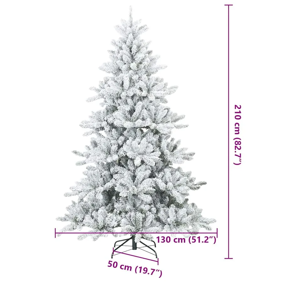 Sapin de Noël Artificiel à Branches Articulées Blanc 210 cm - 20