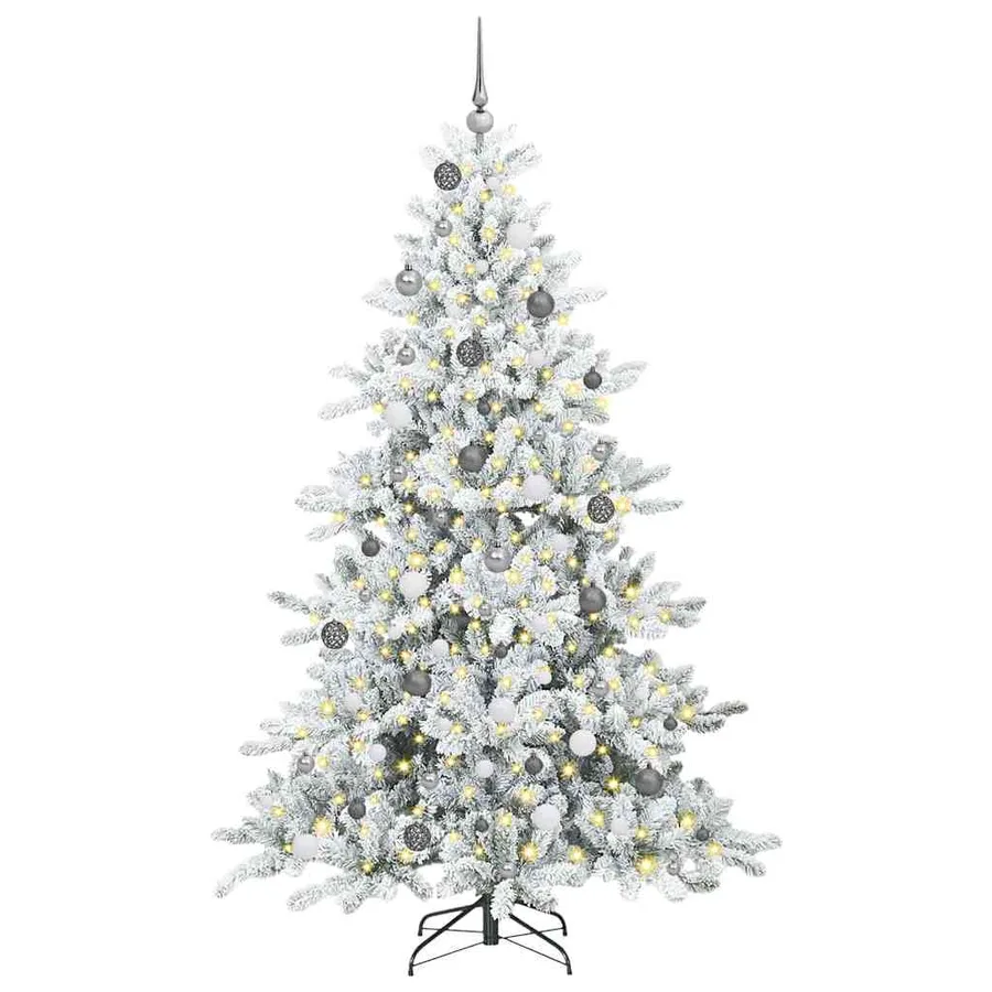 Sapin de Noël Artificiel à Branches Articulées Blanc 210 cm - 3