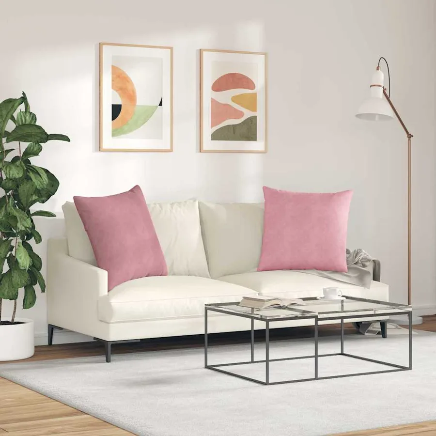 Coussins de canapé 2 pcs Rose 60 x 60 cm - 4