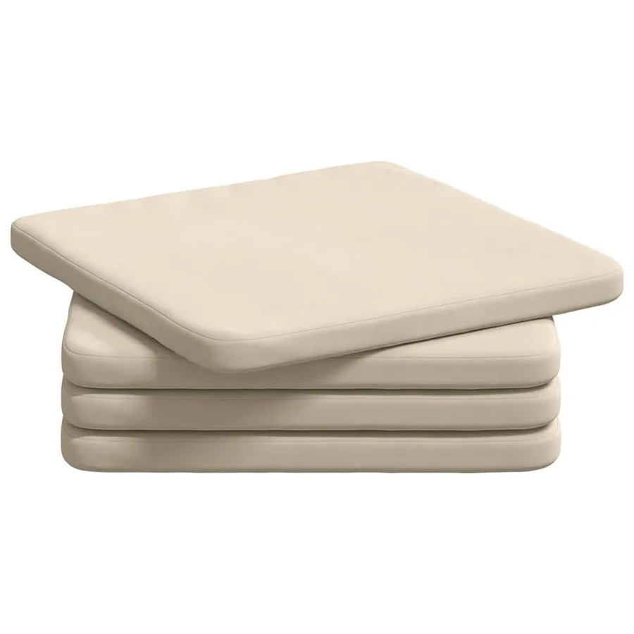 Coussins de siège 4 pcs Beige 40 x 40 x 3 cm - 2