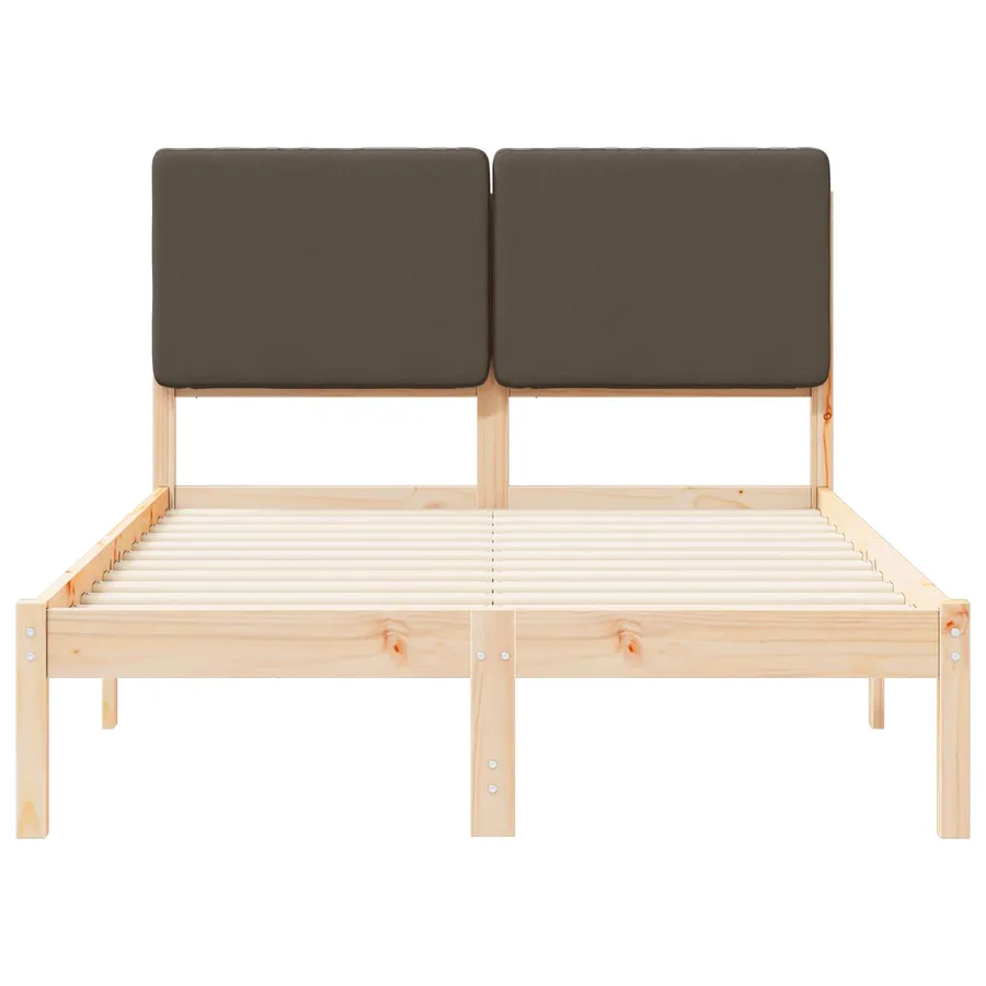 Cadre de lit avec tête de lit rembourrée Taupe 120 x 190 cm - 5