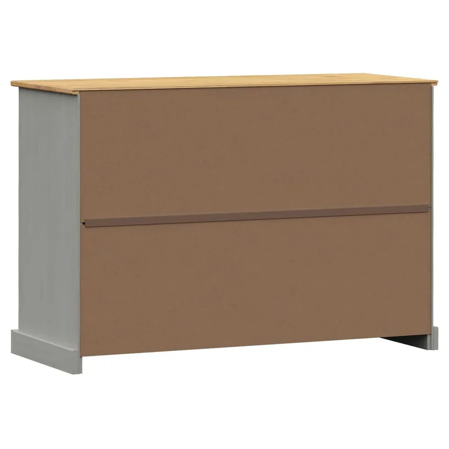 Buffet avec tiroirs VIGO 113x40x75 cm gris bois massif de pin - 7
