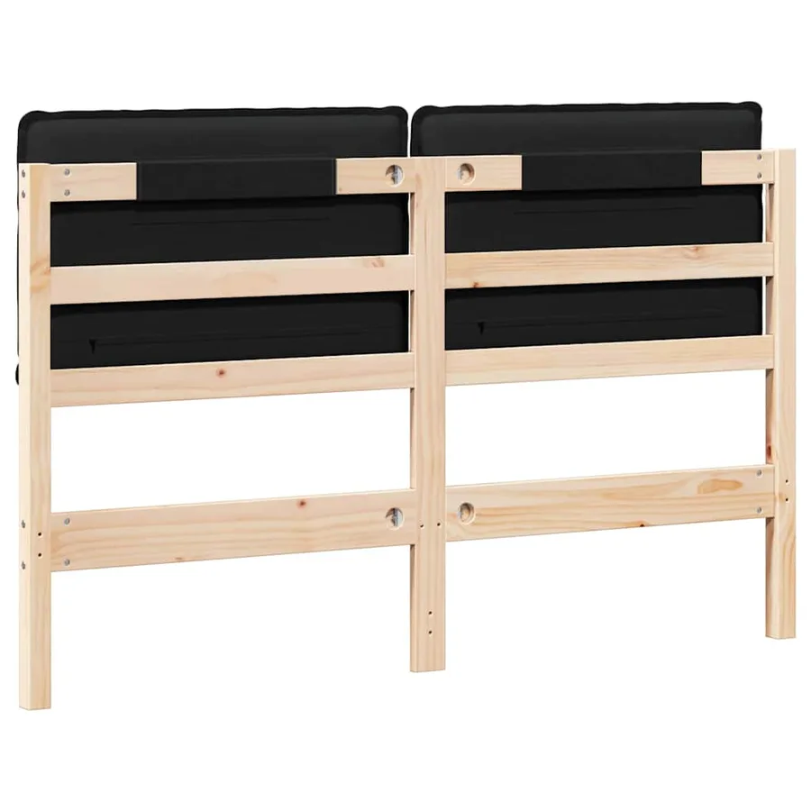 Tête de lit capitonnée Naturel et Noir 140 cm Pin massif - 6