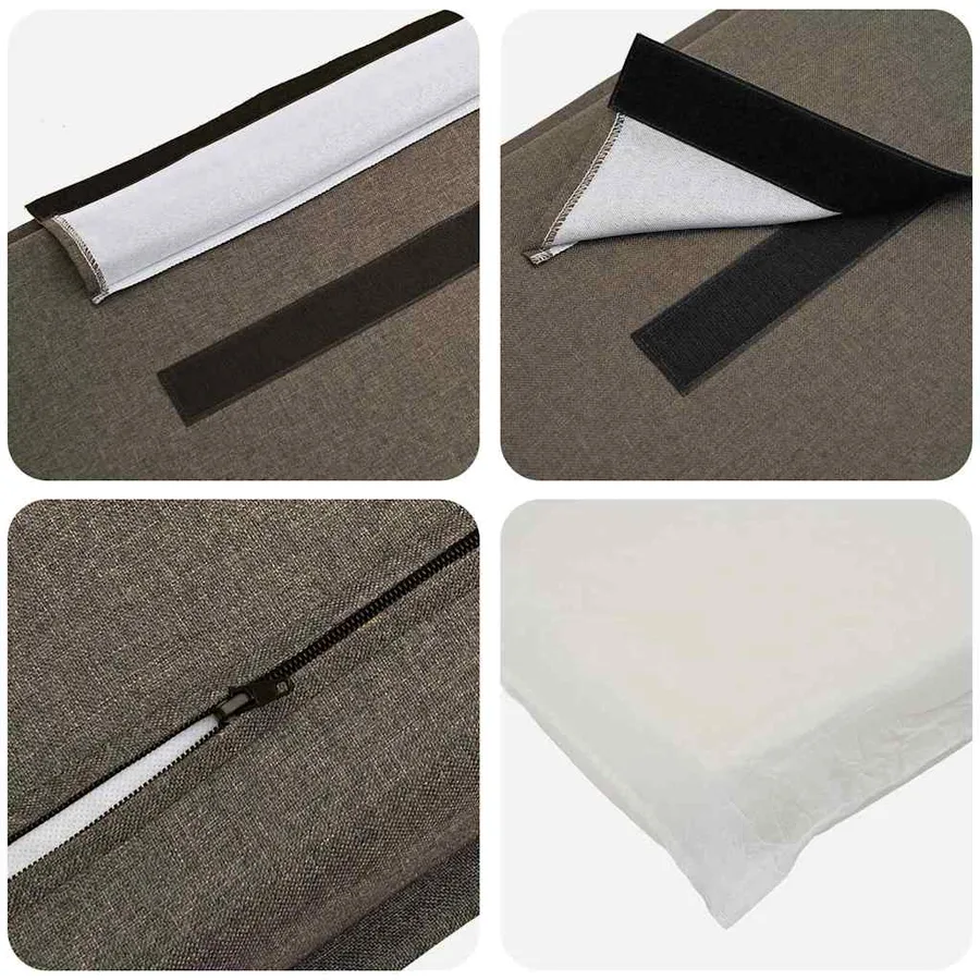 Tête de lit capitonnée Gris Naturel et Clair 90 cm Pin massif - 7