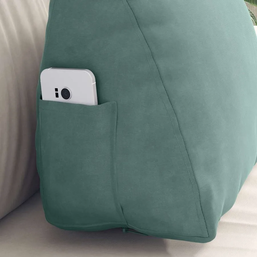 Coussin de Dos Vert Mer 45 x 20 x 35 cm Tissu en velours côtelé - 5