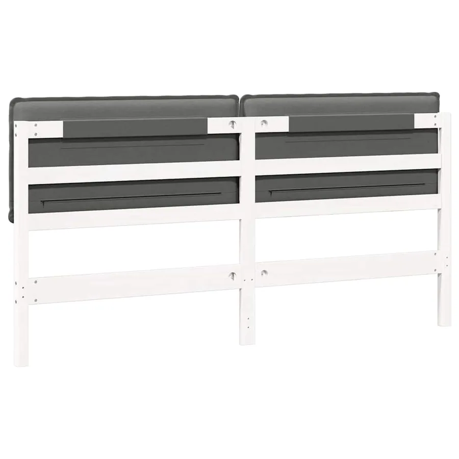 Tête de lit capitonnée Blanc et gris clair 200 cm Pin massif - 6