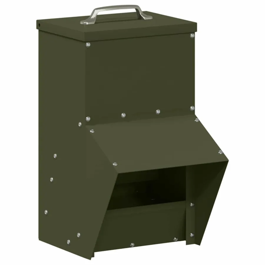 Mangeoire pour poules Vert olive 20 x 25 x 35 cm - 2