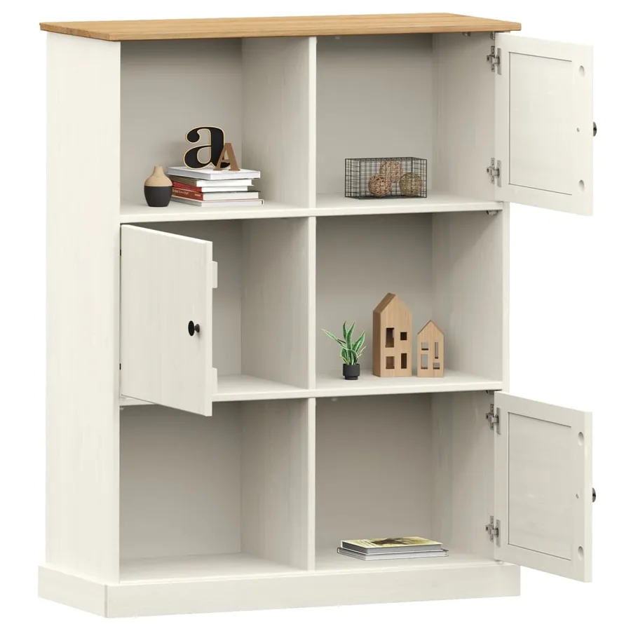 Bibliothèque VIGO blanc 90x35x114,5 cm bois massif de pin - 3