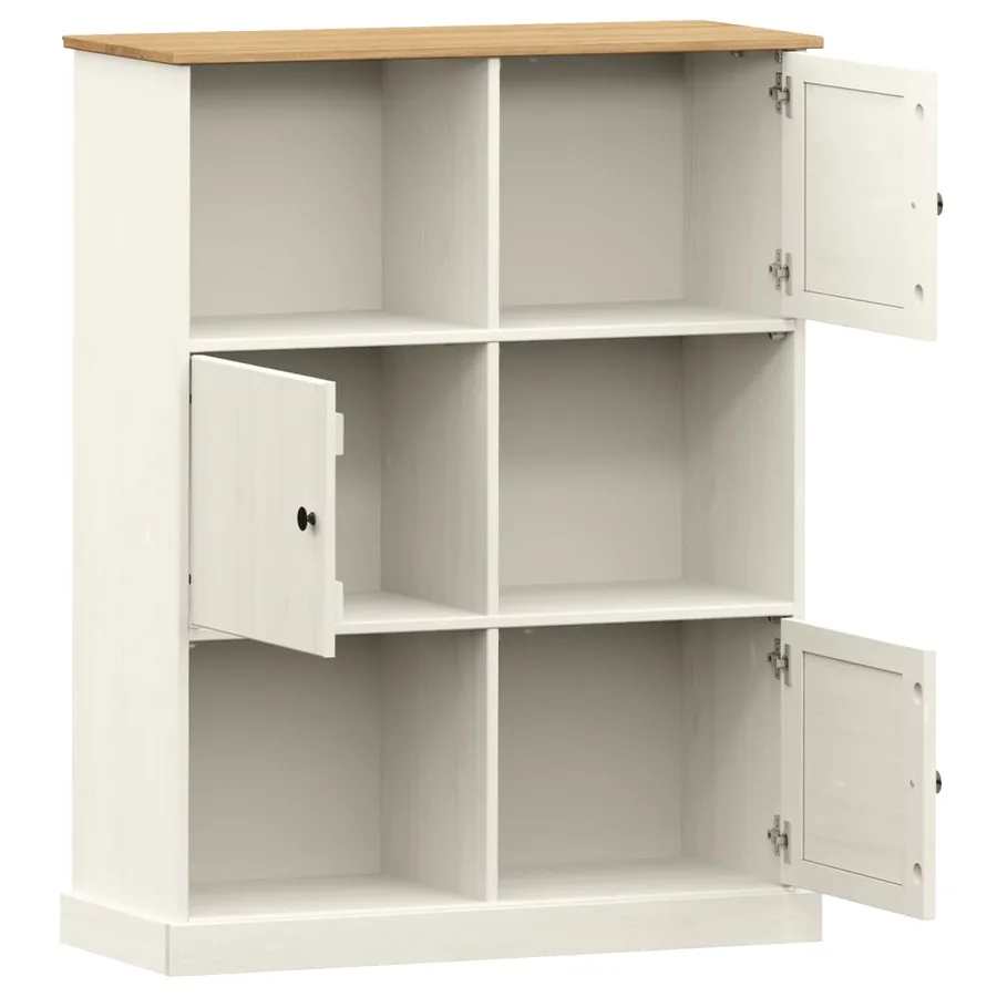 Bibliothèque VIGO blanc 90x35x114,5 cm bois massif de pin - 5