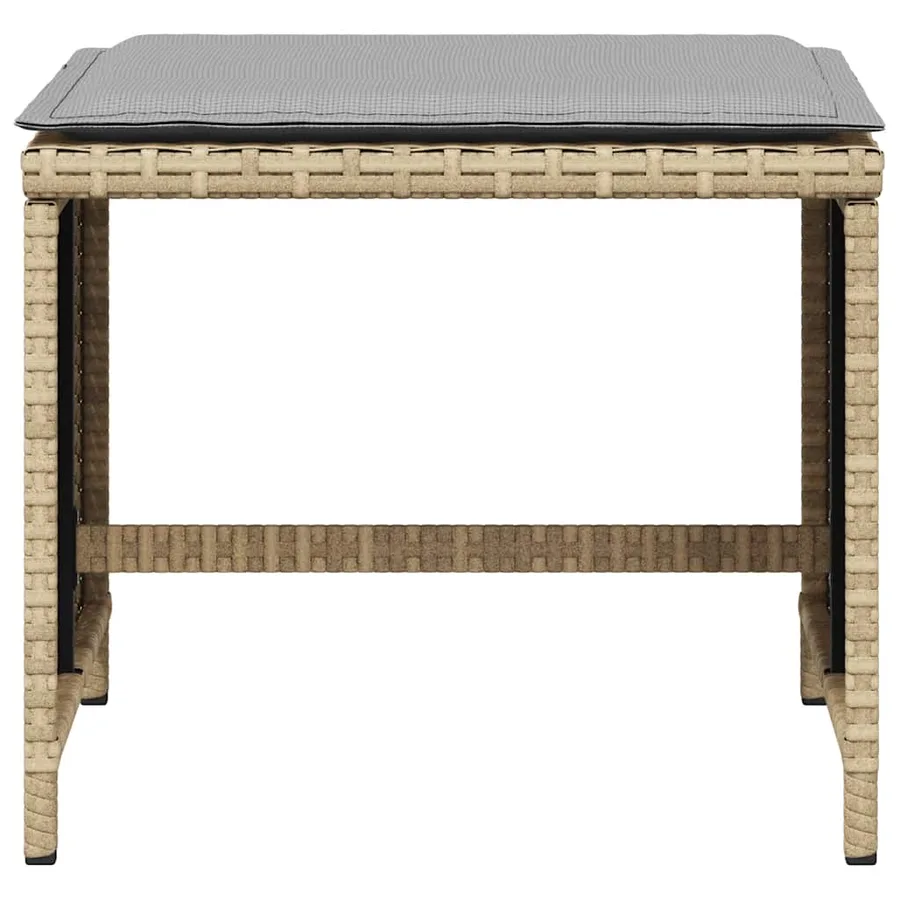Ensemble à manger de jardin coussins 5 pcs mélange beige rotin - 13