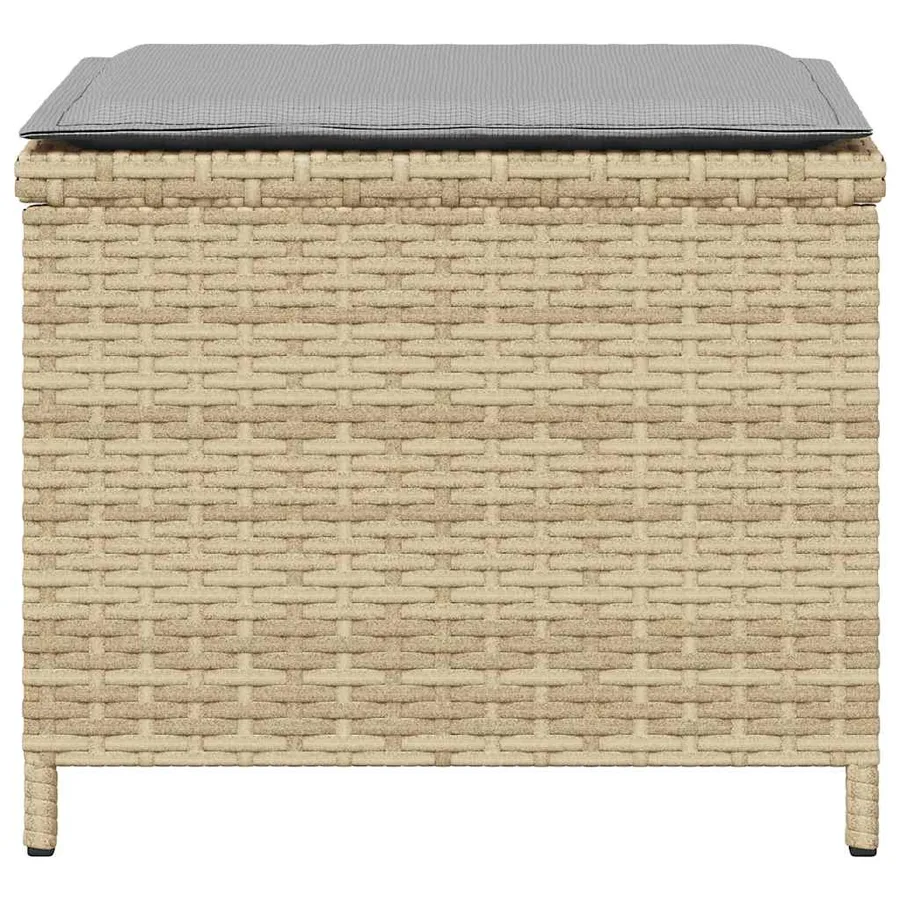 Ensemble à manger de jardin coussins 5 pcs mélange beige rotin - 14