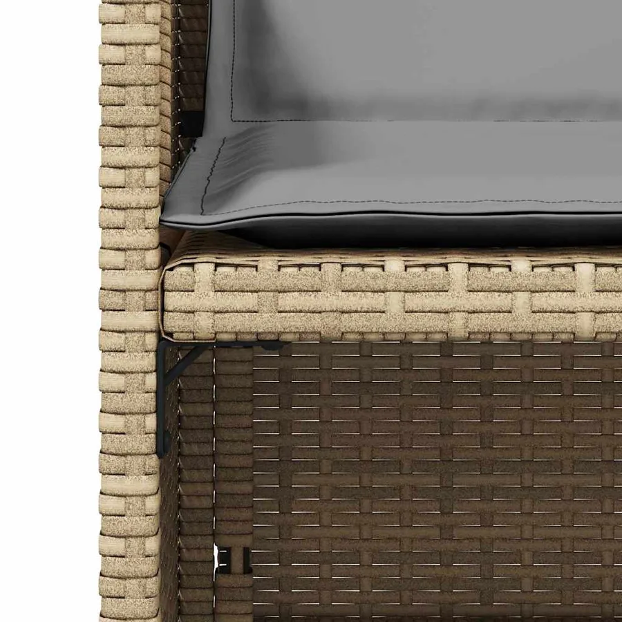 Ensemble à manger de jardin coussins 5 pcs mélange beige rotin - 15