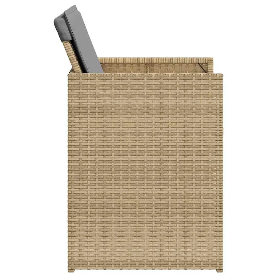 Ensemble à manger de jardin coussins 5 pcs mélange beige rotin - 6