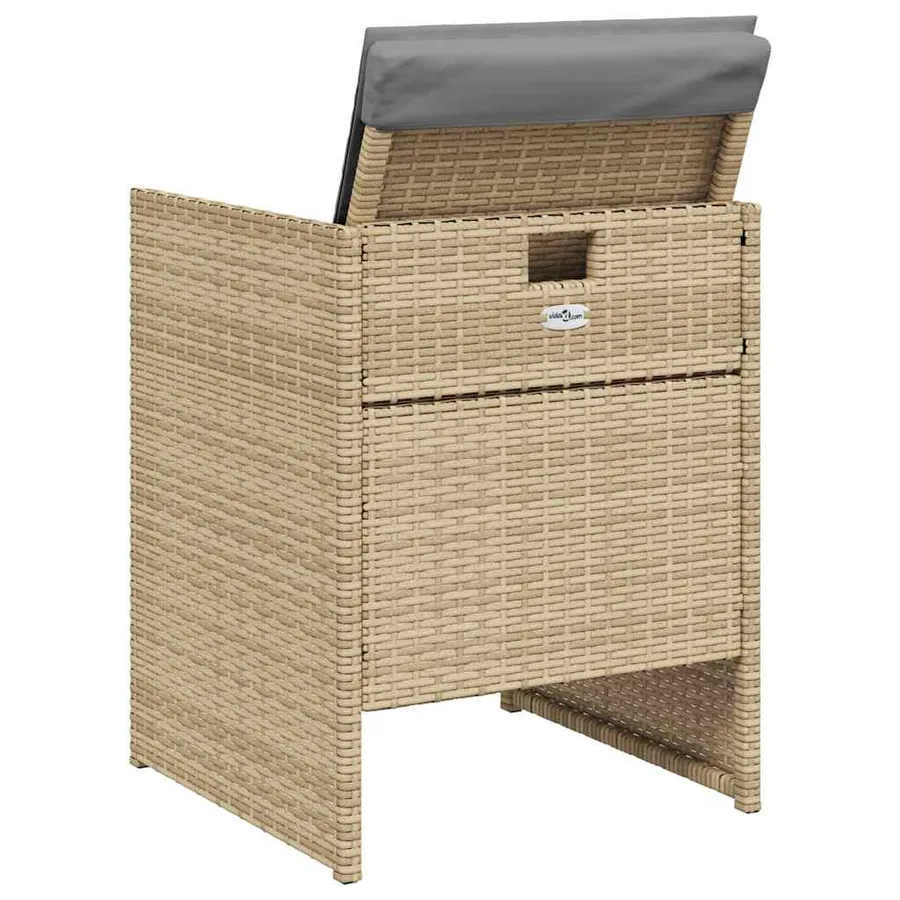 Ensemble à manger de jardin coussins 5 pcs mélange beige rotin - 7