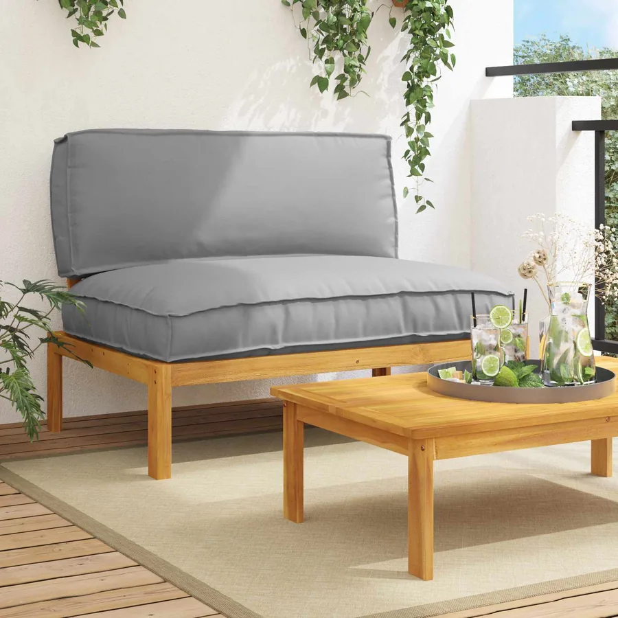Ensemble de Canapés Gris 120 x 92 x 69 cm Bois d'Acacia Massif