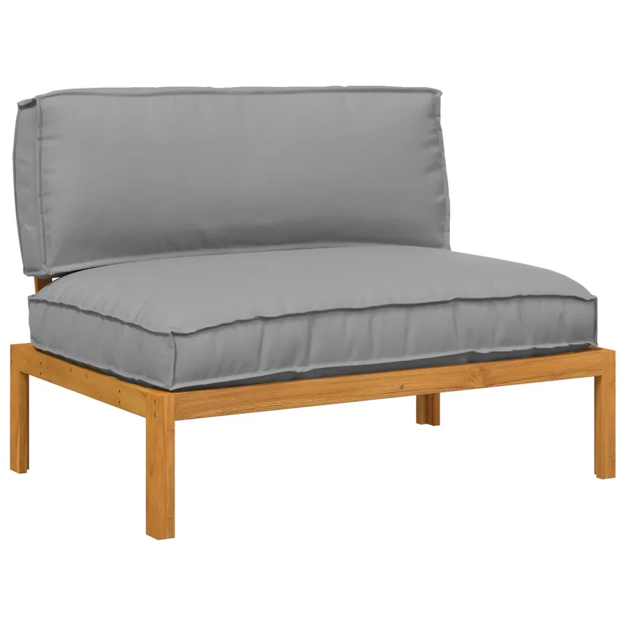 Ensemble de Canapés Gris 120 x 92 x 69 cm Bois d'Acacia Massif - 2