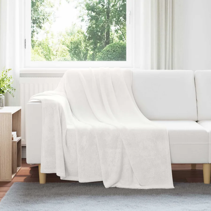Couvertures à jeter 6 pcs Blanc 150 x 200 cm Toison