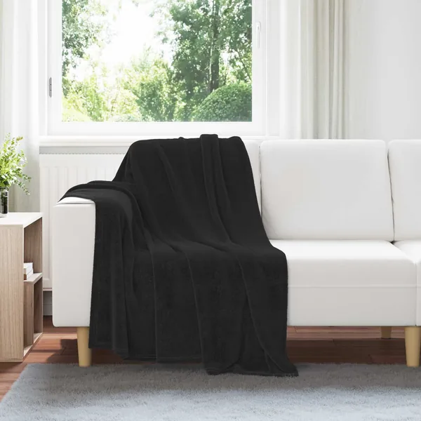 Couvertures à jeter 6 pcs Noir 130 x 150 cm Toison