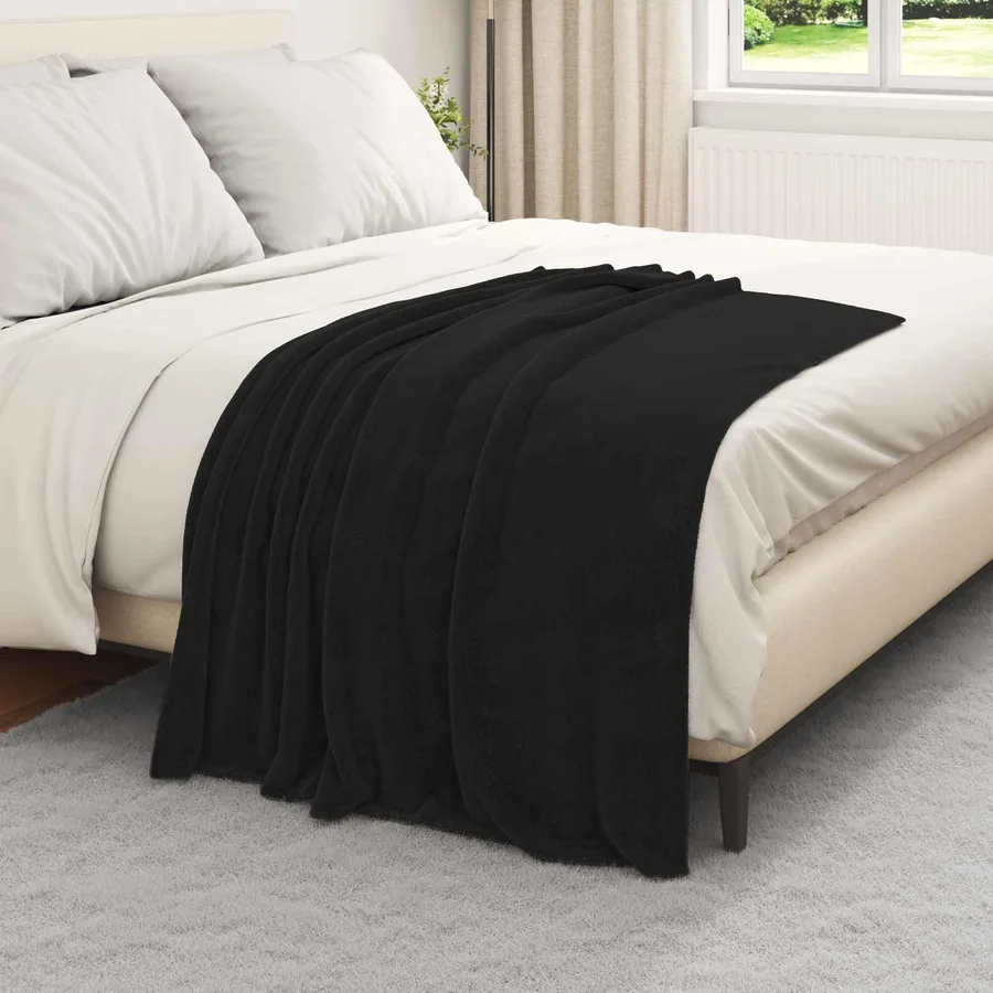 Couvertures à jeter 6 pcs Noir 130 x 150 cm Toison - 3