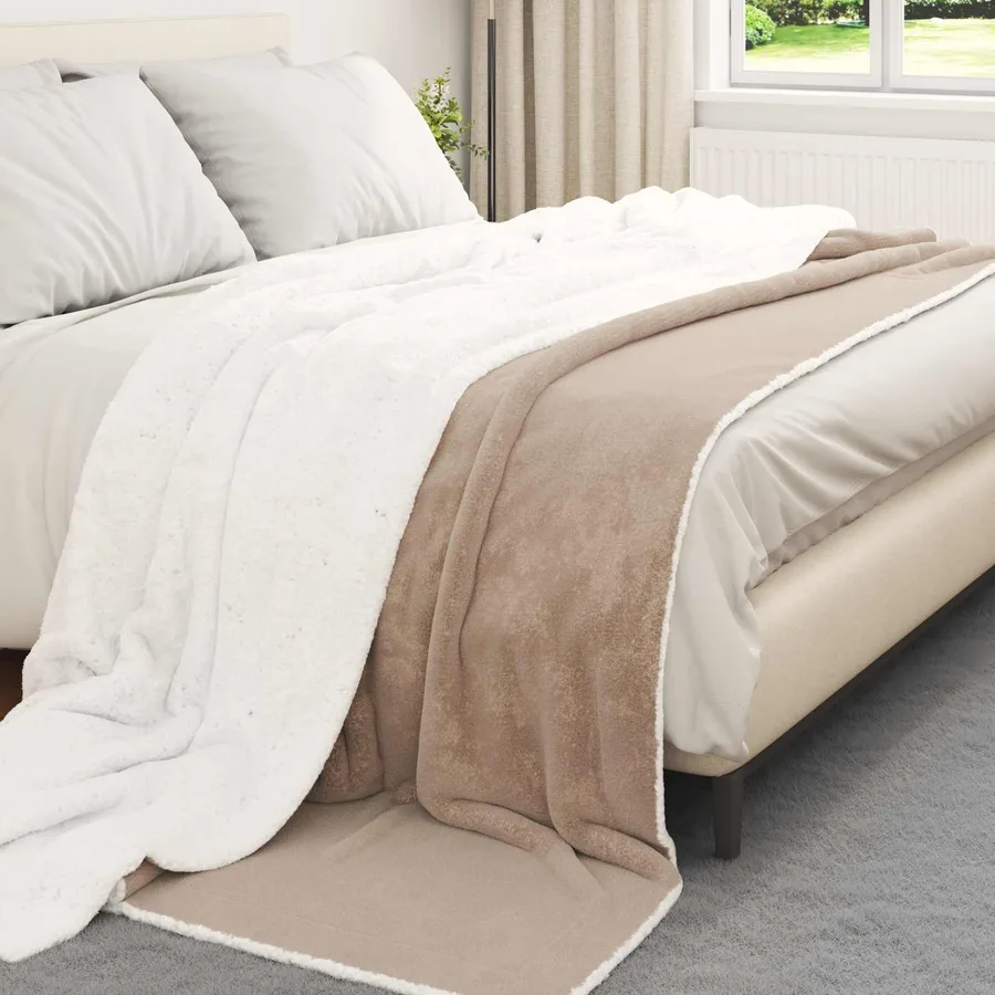 Jeté Camel 220 x 240 cm Toison - 3
