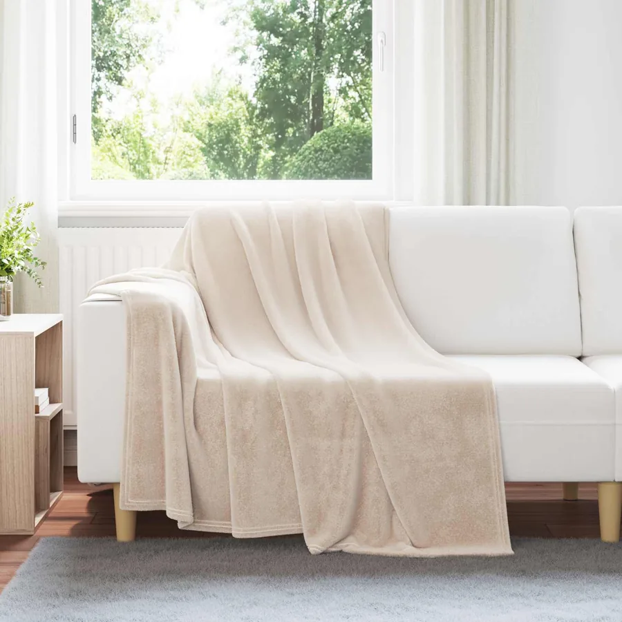Couvertures à jeter 6 pcs Beige 150 x 200 cm Toison