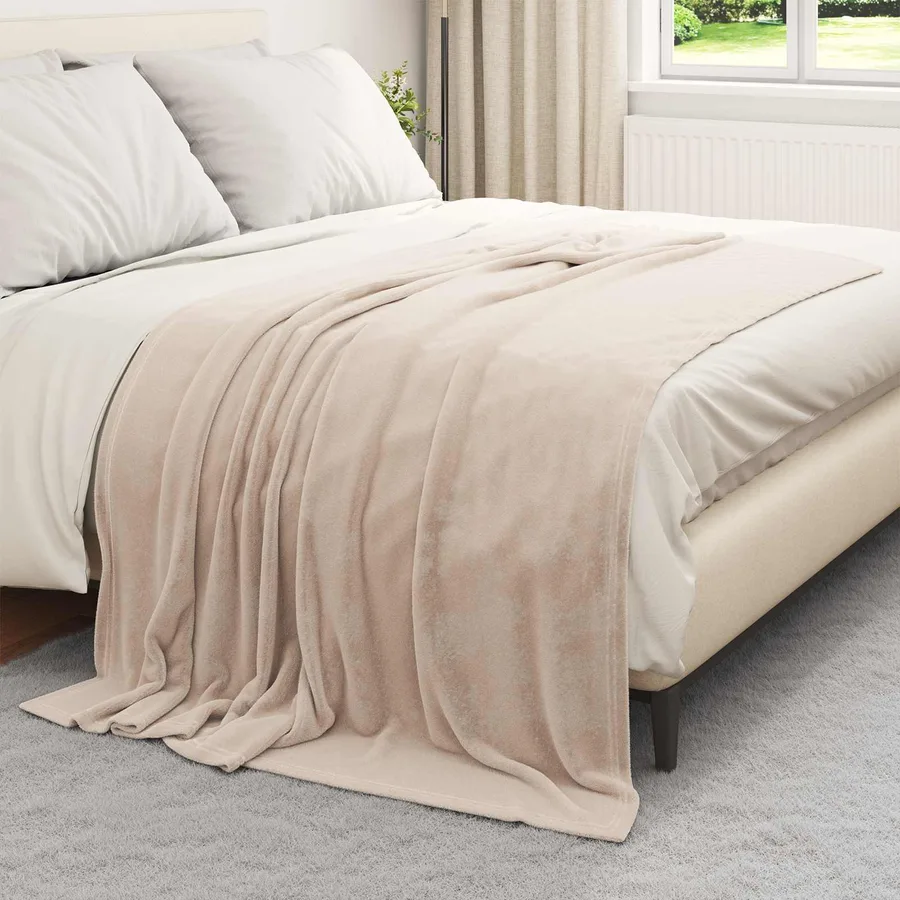 Couvertures à jeter 6 pcs Beige 150 x 200 cm Toison - 3
