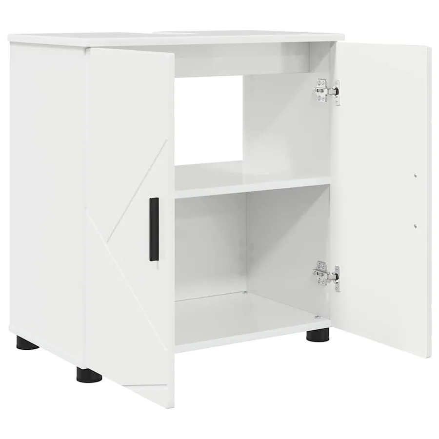 Ensemble de mobilier de salle de bain 3 pcs Blanc brillant - 5