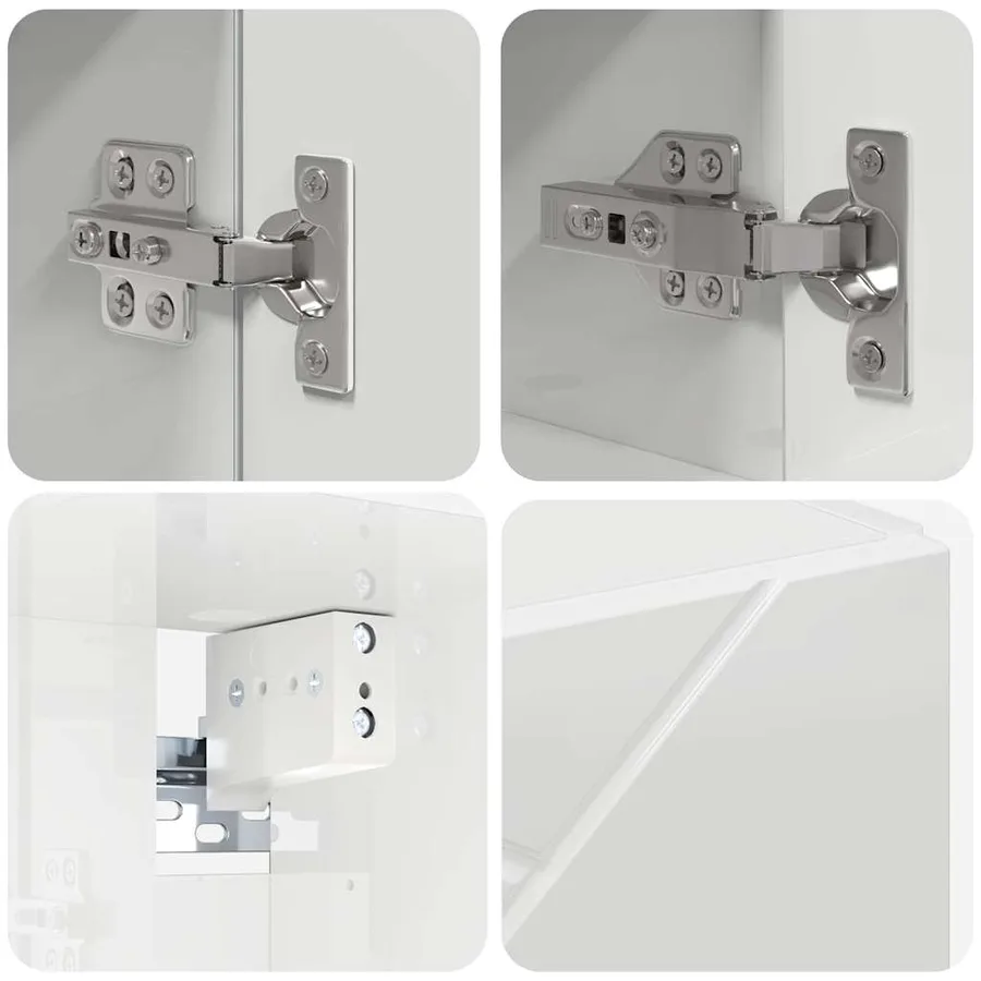 Ensemble de mobilier de salle de bain 5 pcs Blanc brillant - 11