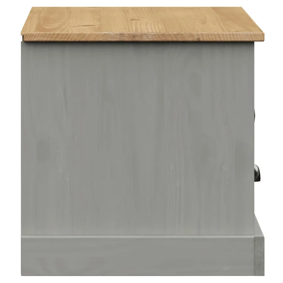 Meuble TV VIGO gris 106x40x40 cm bois massif de pin - 6