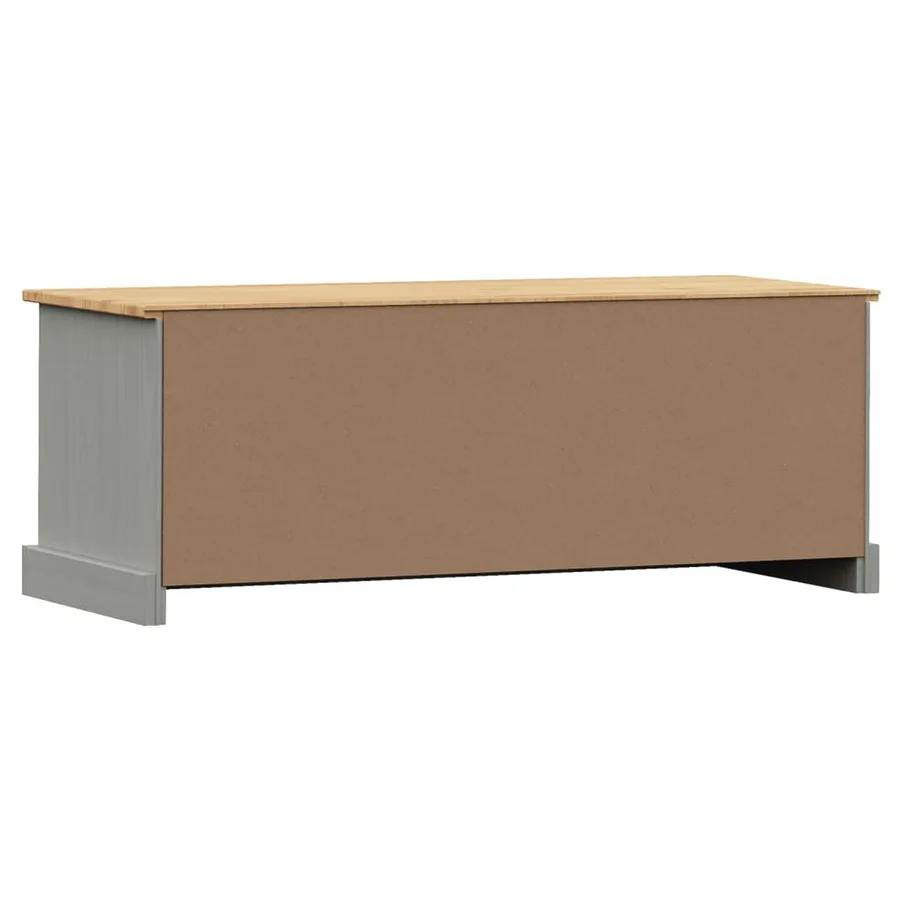 Meuble TV VIGO gris 106x40x40 cm bois massif de pin - 7