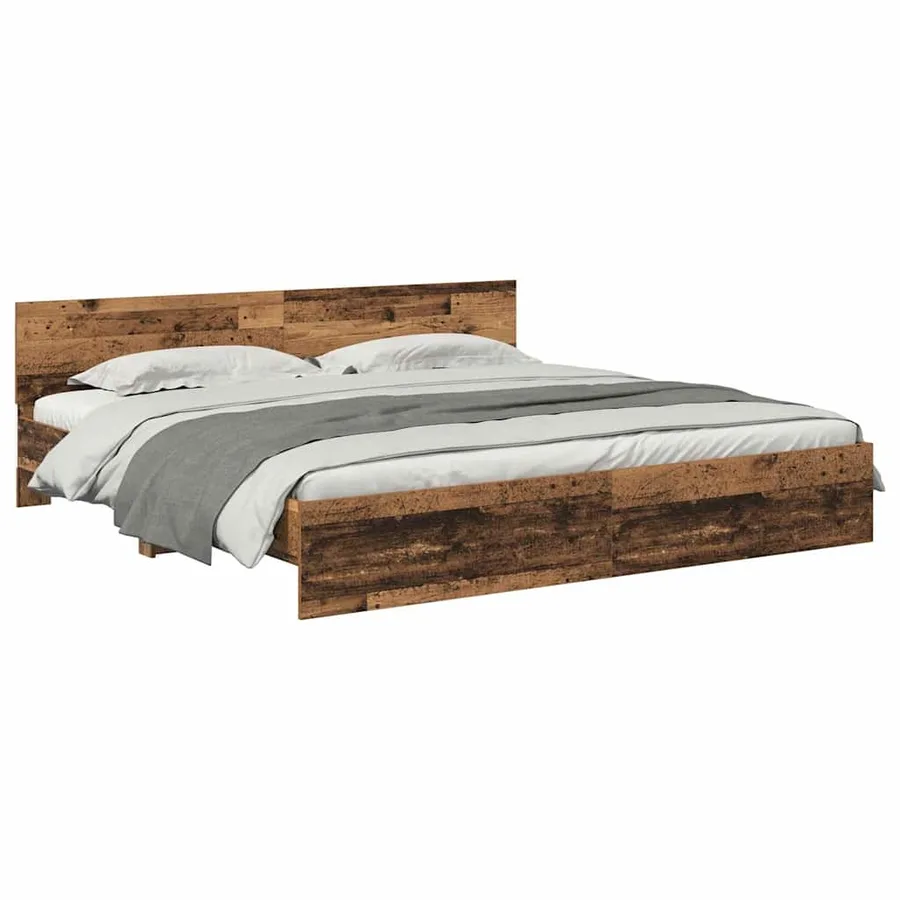 Cadre de lit Bois Ancien 200 x 200 cm Bois d'ingénierie - 3