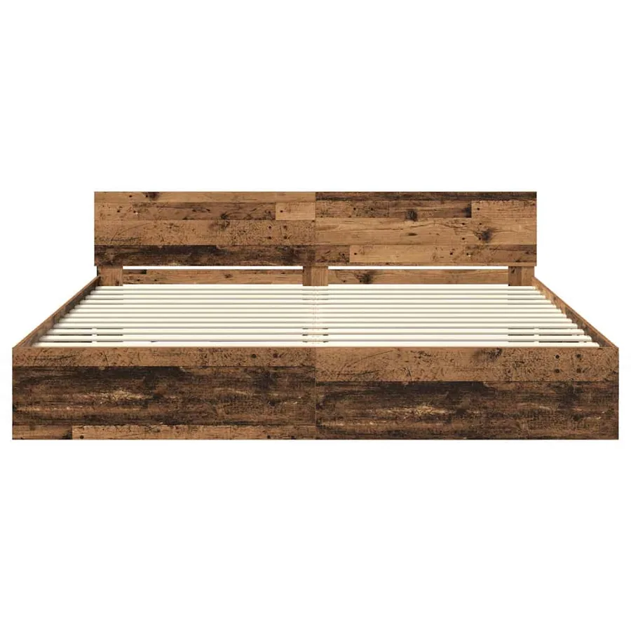 Cadre de lit Bois Ancien 200 x 200 cm Bois d'ingénierie - 6