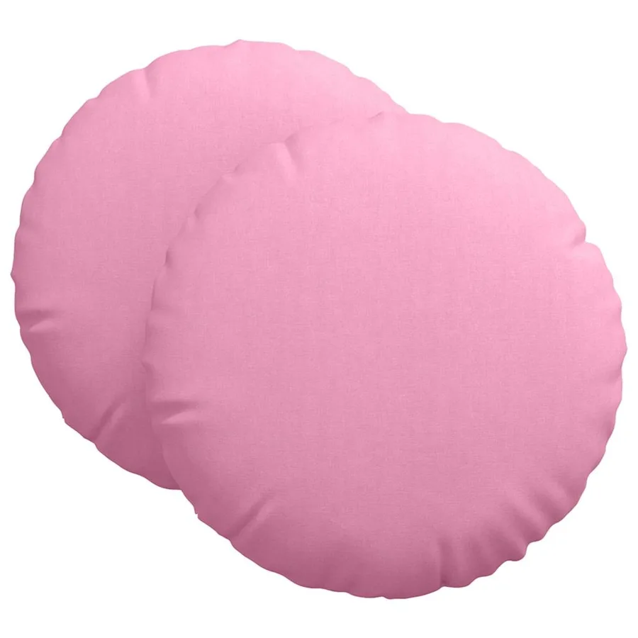 Coussins de siège 2 pcs Rose Ø80 x 29 cm tissu - 2