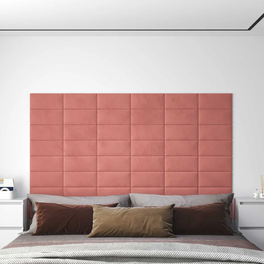 Tête de lit murale 12 pcs Rose Velours