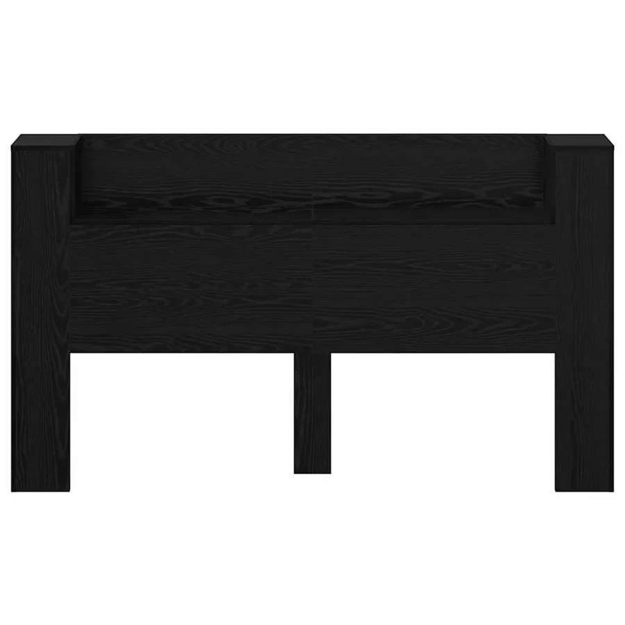 Tête de lit de rangement avec LED Chêne noir Bois d'ingénierie - 5