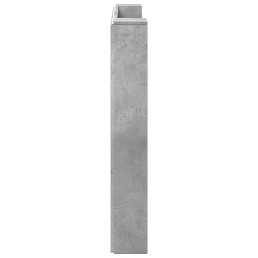 Tête de lit de rangement avec LED Gris béton Bois d'ingénierie - 6